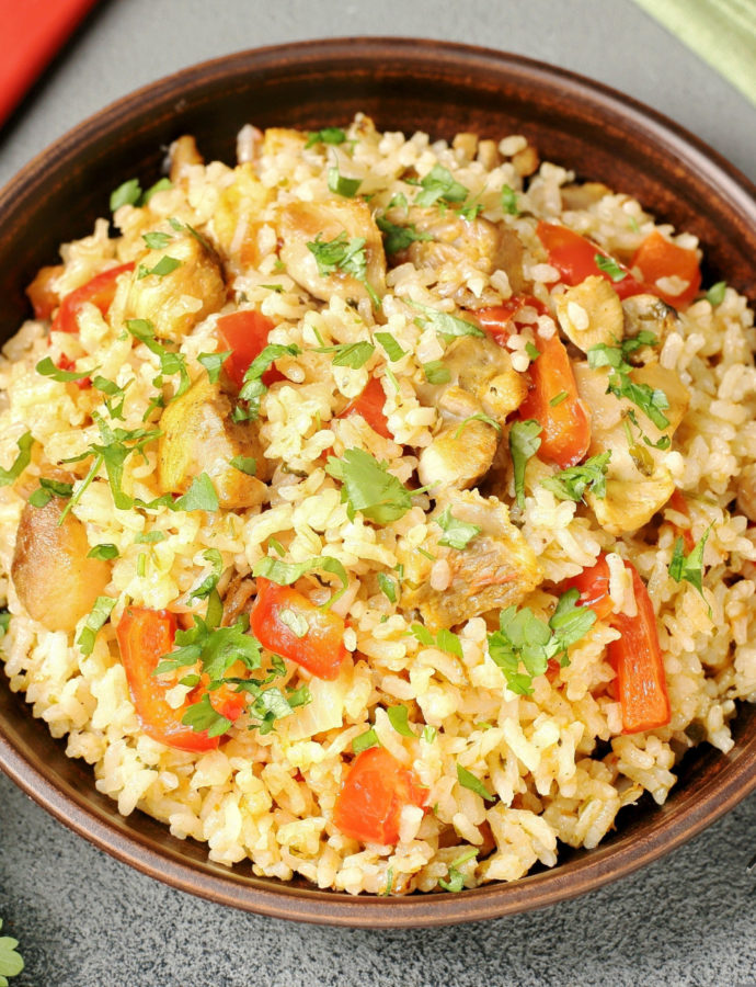 Рецепт ближневосточного плова с курицей и помидорами